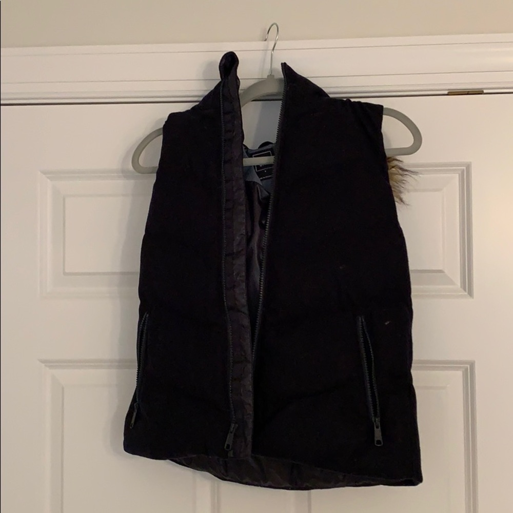 Gap Fur Trim Hooded Vest